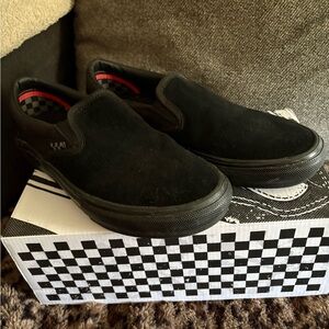 Vans Men's Black Suede Slip-On Loafers